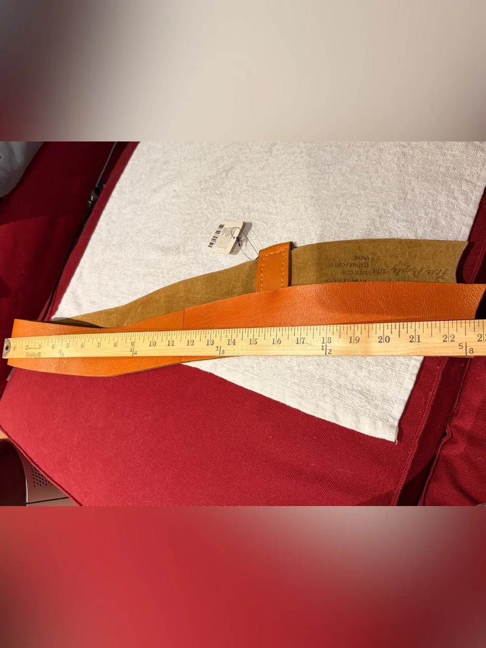 Free People Tan Leather Ring Belt